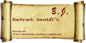 Bachrach Jonatán névjegykártya